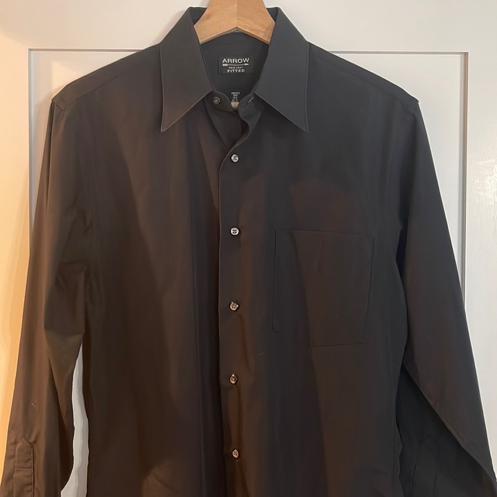 Arrow - Fitted Dress Shirt - Size S - 14 1/2 - Black